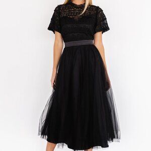 Baltic Born Darcy Tulle Midi Dress | Black Size LL